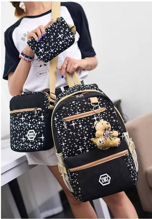 PLECAK SZKOLNY TORNISTER TORBA PIÓRNIK 3W1 BRELOK