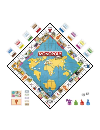 HASBRO DUŻA GRA MONOPOLY PODRÓŻ DOOKOŁA ŚWIATA F4007 Wersja PL