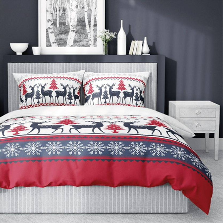 Pościel Świąteczna Święta Renifery Bawełna 160x200