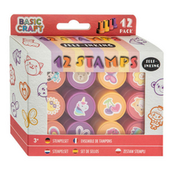 Zestaw pieczątek, stempli samotuszujących 12 sztuk stempelki dla dzieci