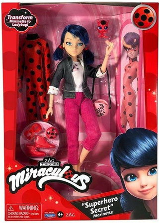 MIRACULOUS BIEDRONKA I CZARNY KOT MARINETTE LALKA STRÓJ BIEDRONKI AKCESORIA