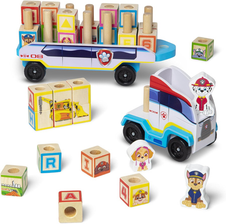 Ciężarówka Melissa & Doug ABC Block Truck Psi Patrol Literki