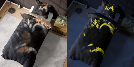 PIES KOT PIESEK GOLDEN KOTEK POŚCIEL ŚWIECĄCA 160x200