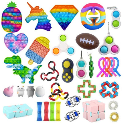 MYSTERY BOX ZESTAW FIDGET TOYS ANTYSTRESOWE POP IT