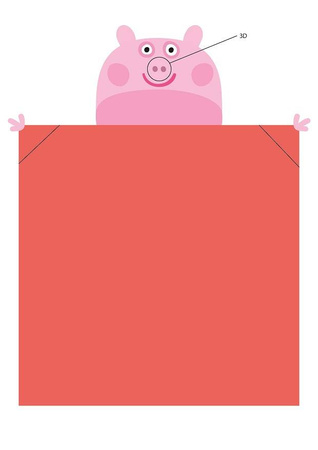 ŚWINKA PEPPA PIG KOC KOCYK  KAPTUREM SZLAFROK PLED