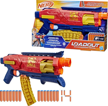 Nerf Loadout Shadowspeed Recon Pistolet Wyrzutnia Blaster 14 strzałek G1759