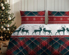 POŚCIEL ŚWIĄTECZNA ŚWIĘTA RENIFER BAWEŁNA FLANELOWA FLANELA 220X200