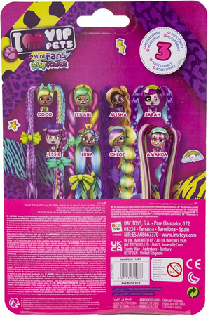 VIP PETS MINI FANS BOW POWER S5 LALKA PIESEK FIGURKA Długie Włosy CHLOE