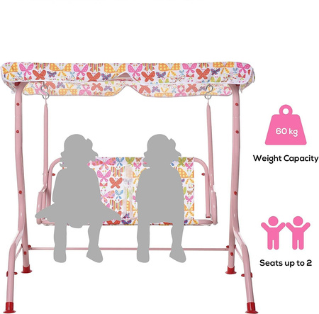 MOTYLKI DWUOSOBOWA HUŚTAWKA OGRODOWA DLA DZIECI