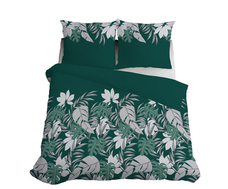 POŚCIEL ZIELONA BUTELKOWA ZIELEŃ KWIATKI 220X200