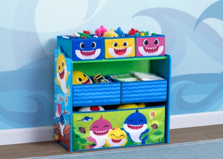 BABY SHARK REKIN RYBKI REGAŁ POJEMNIKI NA ZABAWKI DZIECI MEBEL ORGANIZER