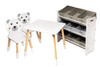 BIAŁY STOLIK STÓŁ MIŚ MISIE DLA DZIECI 2 KRZESŁA