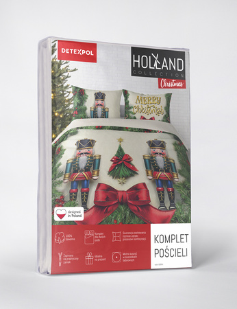 POŚCIEL ŚWIĄTECZNA ŚWIĘTA DZIADEK ŻOŁNIERZYK CHOINKA BAWEŁNA 220X200