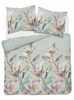 Pościel satynowa 160x200 Szałwiowa Kwiaty i Liście Home Elegance