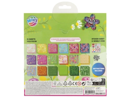 Zestaw KWIATY KWIATKI 18 wzorów + Naklejki Papier Origami Wyklejanka