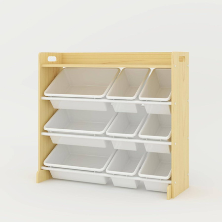 DREWNIANY BIAŁY REGAŁ POJEMNIKI PÓŁKA ORGANIZER DLA DZIECI MEBEL