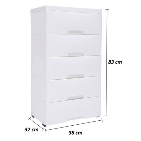 PLASTIKOWY POJEMNIK REGAŁ KOSZ NA ZABAWKI SZAFKA SZUFLADY 5 PÓŁEK