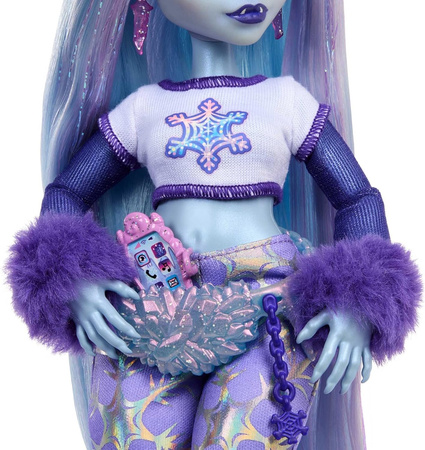 MONSTER HIGH ZESTAW LALKA ABBEY BOMINABLE 29 CM ZWIERZĄTKO MAMUT PLECAK AKC