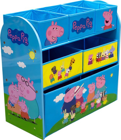 PEPPA PIG ŚWINKA REGAŁ DLA DZIECI POJEMNIKI NA ZABAWKI ORGANIZER MEBLE