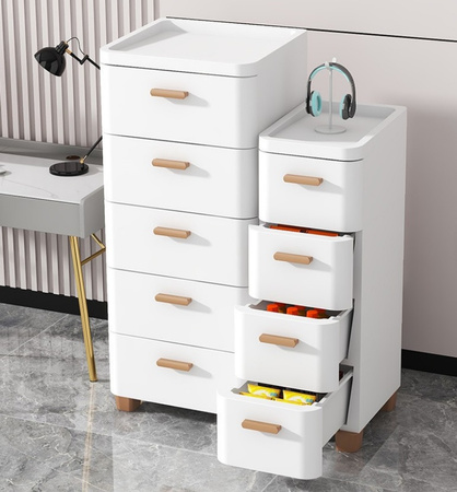 PLASTIKOWY POJEMNIK REGAŁ KOSZ NA ZABAWKI SZAFKA SZUFLADY 5 PÓŁEK