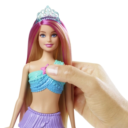 BARBIE DREAMTOPIA LALKA SYRENKA MALIBU ŚWIECĄCA HDJ36