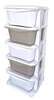 PLASTIKOWY POJEMNIK REGAŁ KOSZ NA ZABAWKI SZAFKA SZUFLADY 5 PÓŁEK KÓŁKA