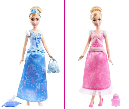 DISNEY PRINCESS HISTORIA KOPCIUSZKA LALKA Z BAJKI KSIĘŻNICZKA ZESTAW 2w1