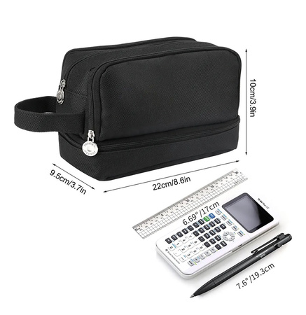 DUŻY PIÓRNIK WIELOFUNKCYJNY SASZETKA KOSMETYCZKA CZTEROKOMOROWY SZKOLNY