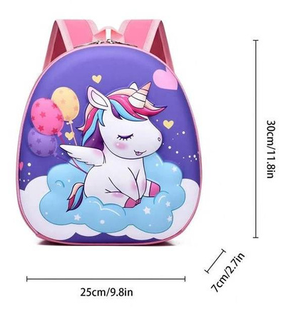 JEDNOROŻEC PLECAK PLECACZEK 3D PRZEDSZKOLA DZIECI