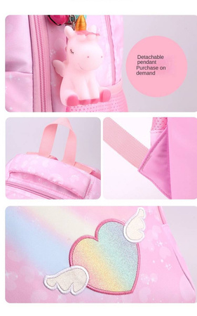 TĘCZOWY TĘCZA RÓŻOWY PLECAK SZKOLNY TORNISTER