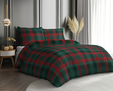 POŚCIEL ŚWIĘTA ŚWIĄTECZNA KRATKA BAWEŁNA SATYNOWA 160X200 GWIAZDKA