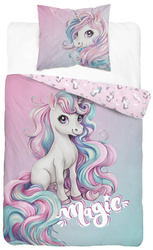 POŚCIEL 160x200 JEDNOROŻEC UNICORN dla dziecka dziecięca MŁODZIEŻOWA RÓŻOWA