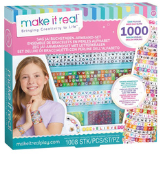 Make it Real Zestaw do Tworzenia Bransoletek z Literkami – 1000 Elementów
