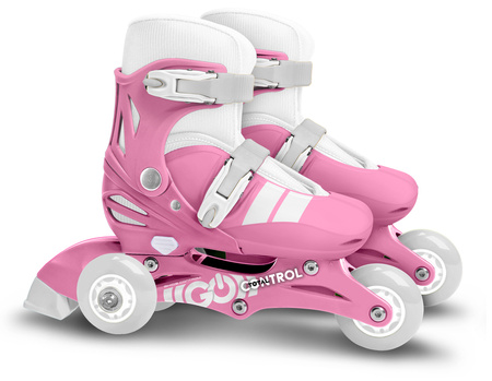 ROLKI WROTKI 2W1 ROLKO-WROTKI REGULOWANE 27-30 DLA DZIECKA RÓŻOWE