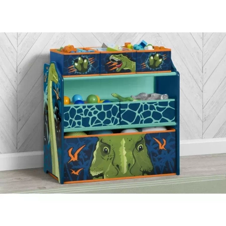 DINOZAURY REGAŁ POJEMNIKI ZABAWKI ORGANIZER DZIECI