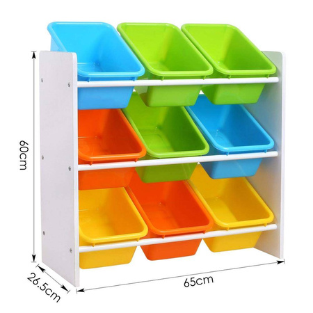 REGAŁ KOLOROWY ORGANIZER POJEMNIKI ZABAWKI DZIECI