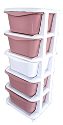 PLASTIKOWY POJEMNIK REGAŁ KOSZ NA ZABAWKI SZAFKA SZUFLADY 5 PÓŁEK