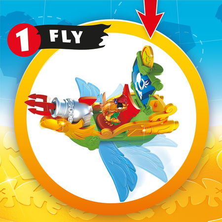 Piratix Sky Hunter Statek Piracki Papuga Kapitana Wingsa + Akcesoria