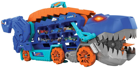 HOT WHEELS CITY MEGA TRANSPORTER T-REX ZESTAW DUŻY POJAZD DINOZAUR