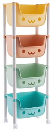 REGAŁ SZAFKA NA ZABAWKI PLASTIKOWY ORGANIZER POJEMNIK NA KÓŁKACH DLA DZIECI