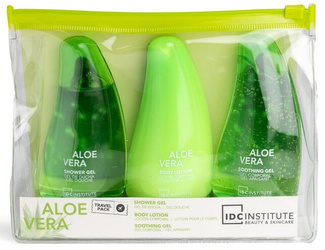 Zestaw podróżny do pielęgnacji ciała z kosmetyczką Aloe Vera IDC 3x80ml