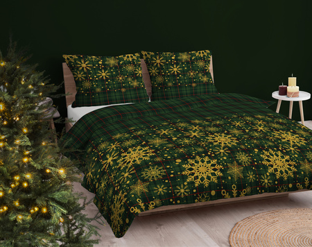 POŚCIEL ŚWIĘTA ŚWIĄTECZNA KRATKA BAWEŁNA SATYNOWA 160X200 GWIAZDKA