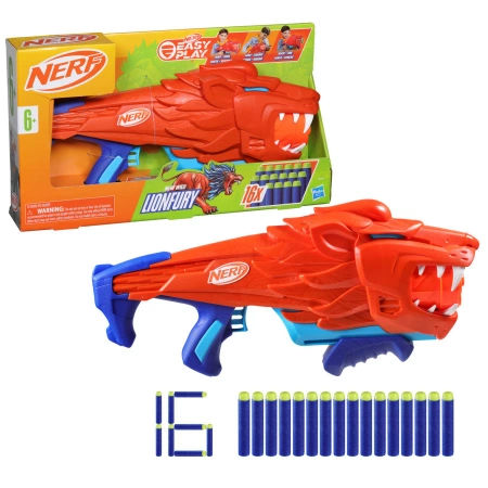 PISTOLET NERF JUNIOR ELITE EASY PLAY WYRZUTNIA WILD LIONFURY 16 strzałek
