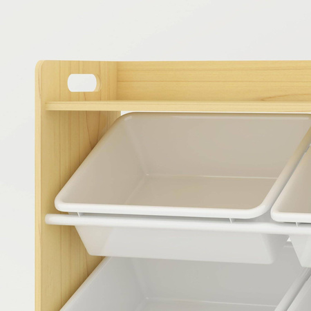 DREWNIANY BIAŁY REGAŁ POJEMNIKI PÓŁKA ORGANIZER DLA DZIECI MEBEL