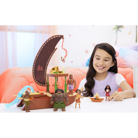 Disney Vaiana 2 ZESTAW LALECZKA MOANA I DUŻA ŁÓDŹ KAJAK FIGURKA HEIHEI