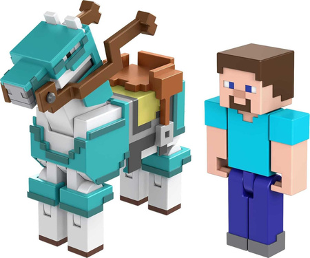 MINECRAFT zestaw 2 figurek FIGURKA STEVE + KOŃ HDV39