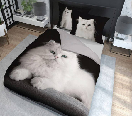 KOTEK KOT PERSKI CZARNA POŚCIEL 3D NATURA 220X200