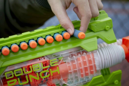 Pistolet Nerf Elite Wyrzutnia Double Punch Blaster 50 strzałek