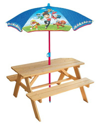 PSI PATROL ZESTAW OGRODOWY DREWNIANY PIKNIKOWY DLA DZIECI
