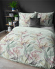 Pościel satynowa 160x200 Szałwiowa Kwiaty i Liście Home Elegance